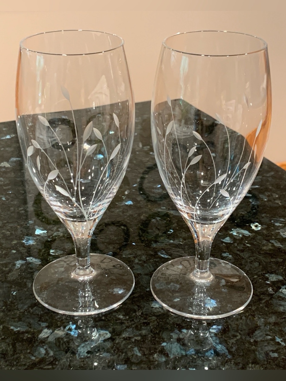 Vtg Princess House Garden Mist Crystal Iced Tea Glasses Set of 2 #967 Like New
